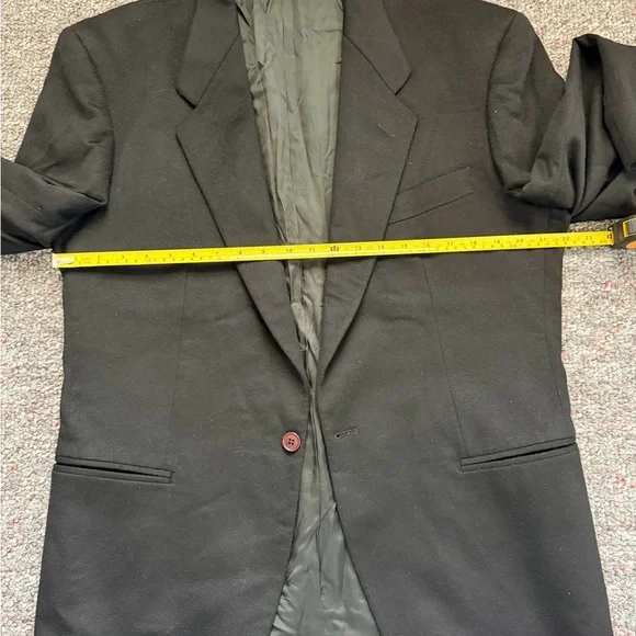 Vintage Lubiam Elegant Black Cashmere and Wool Men's Blazer Made in Italy 50R - Picture 12 of 13